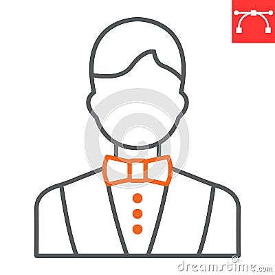 Croupier line icon Vector Illustration