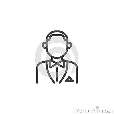 Croupier person line icon Vector Illustration