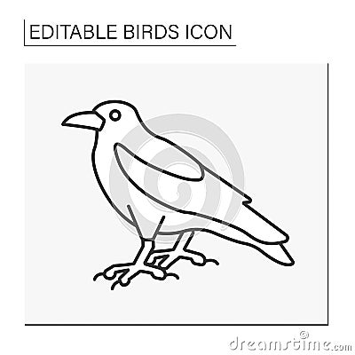 Crow line icon Vector Illustration