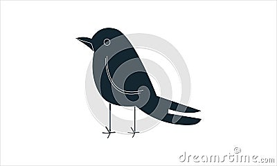 Crow vector icon flat style graphical symbol. Vector Illustration