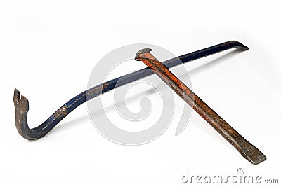 Crowbar and chisel Stock Photo