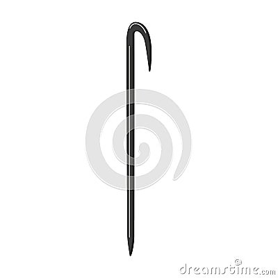 Crowbar icon in flat style isolated on white background Cartoon Illustration