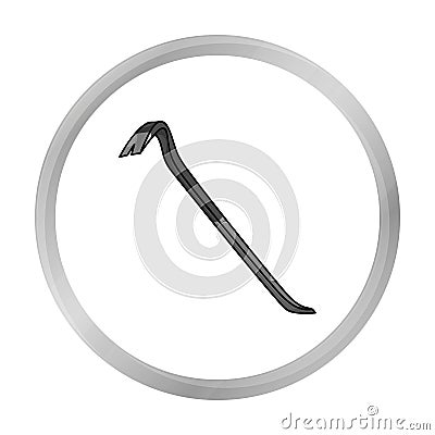 Crowbar icon in monochrome style isolated on white background. Crime symbol stock vector illustration. Vector Illustration