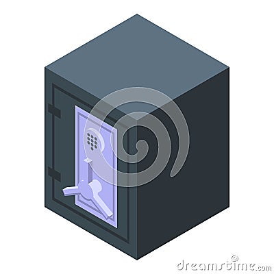 Crowbar safe box icon isometric vector. Thief tool Vector Illustration