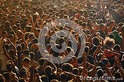 Crowd from the bird`s perspective Editorial Stock Photo