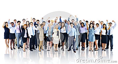 Crowd Business People Celebration Success Team Concept Stock Photo