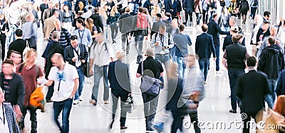 Crowd of business people at a trade show Editorial Stock Photo