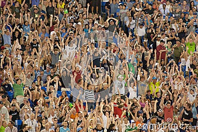 Crowd Cheering in an event Editorial Stock Photo