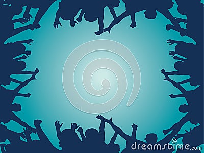 Crowd cheering vector Vector Illustration