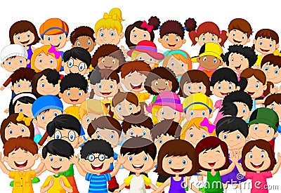 Crowd of children cartoon Vector Illustration