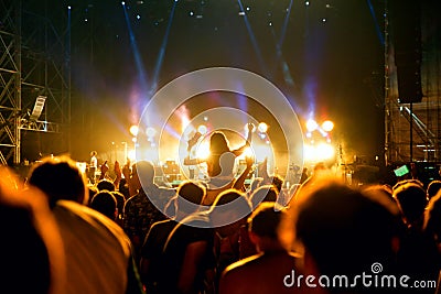 The crowd in a concert at FIB Festival Editorial Stock Photo