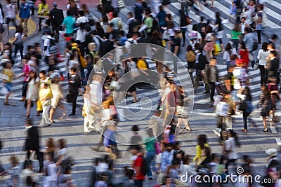 Crowd crossing the street Stock Photo