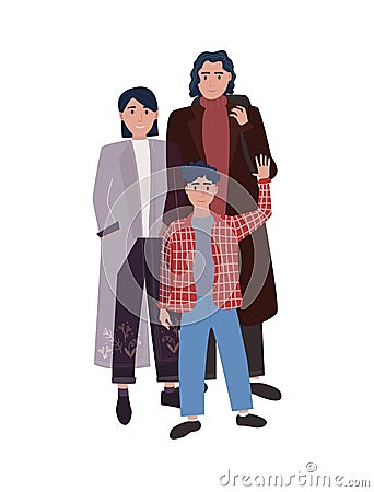 Family set. Parents and son. Vector Illustration