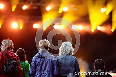 Crowd (fans) watching a concert at Heineken Primavera Sound 2014 Festival Editorial Stock Photo