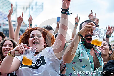 The crowd at Festival de les Arts Editorial Stock Photo