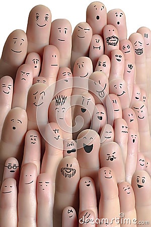 Crowd of fingers Stock Photo