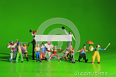 Crowd Full of Clown Like People. Humorous Concept Stock Photo