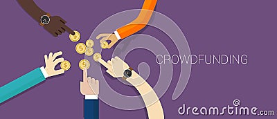 Crowd funding money Vector Illustration