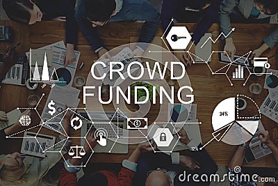 Crowd Funding Supporters Investment Fundraising Contribution Con Stock Photo