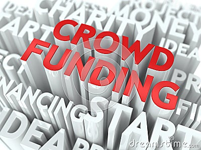 Crowd Funding. Wordcloud Concept. Stock Photo