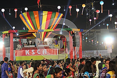 Crowd of Garba Editorial Stock Photo