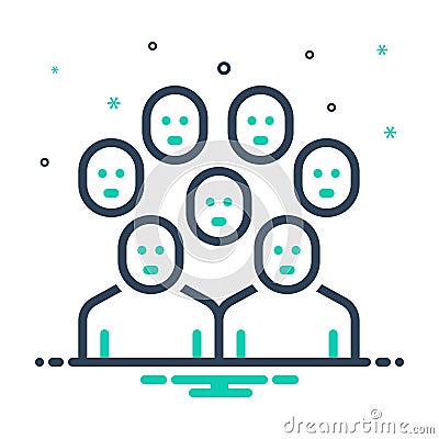 Mix icon for Crowd, multitude and flock Vector Illustration