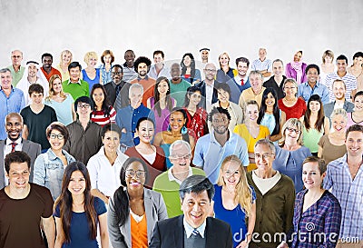 Crowd Large Group of People Multiethnic Diversity Concept Stock Photo