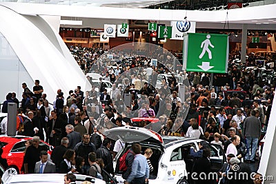 The crowd during the Paris Motor Show 2008 Editorial Stock Photo