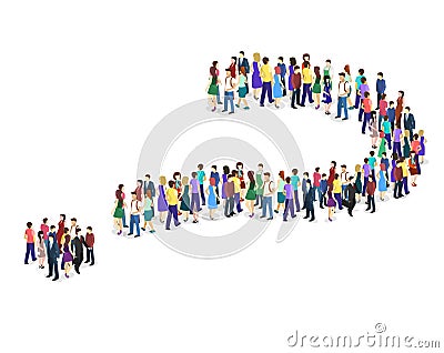 Crowd of people In the form of a question mark Stock Photo