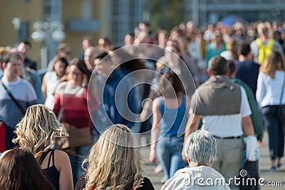 Crowd of people on the street. Editorial Stock Photo