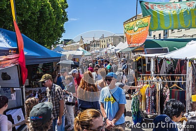 Crowd at Salamanca market in 2015 Editorial Stock Photo