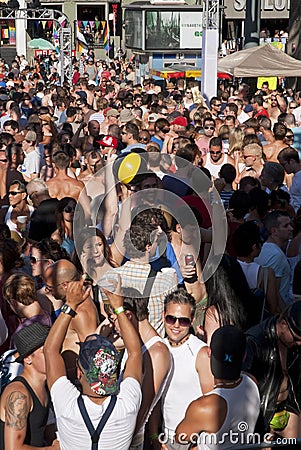 The crowd at the Toronto Gay Pride festival Editorial Stock Photo