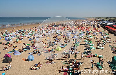 Crowded Beach Editorial Stock Photo