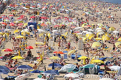 Crowded Beach Editorial Stock Photo