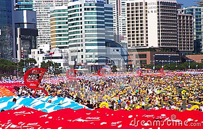 Crowded Beach Korea Editorial Stock Photo