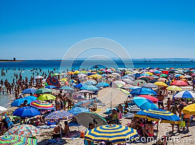 Crowded beach Editorial Stock Photo
