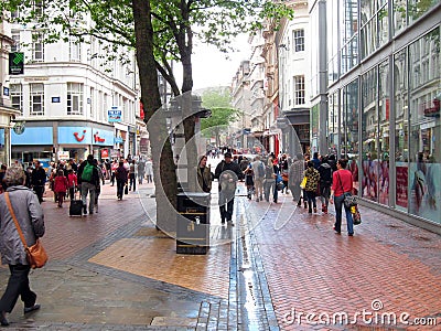 Crowded and busy City street. Editorial Stock Photo