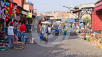 Crowded and colorful market Editorial Stock Photo