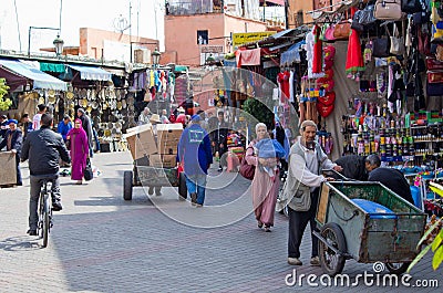 Crowded and colorful market Editorial Stock Photo