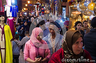 Crowded and colorful market Editorial Stock Photo