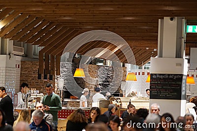 Crowded restaurant interior Editorial Stock Photo