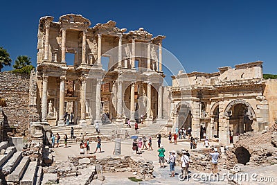 Crowded ruins of the ancient city of Ephesus Editorial Stock Photo