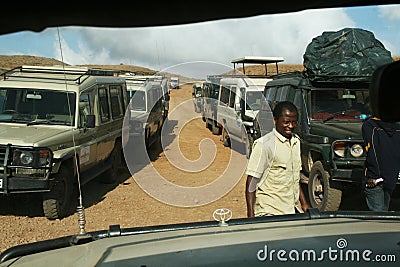 Crowded safari Editorial Stock Photo