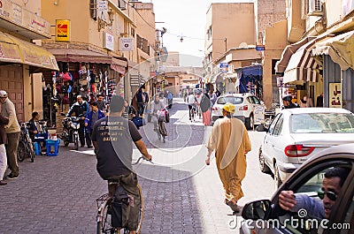 Crowded street of Taroudant , Morocco Editorial Stock Photo