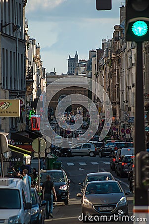 Crowded streets of Paris in France Editorial Stock Photo