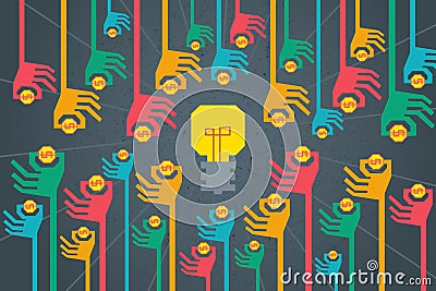 Crowdfunding concept. Vector Illustration