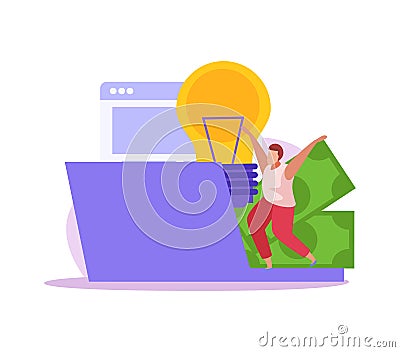 Crowdfunding Flat Icon Vector Illustration