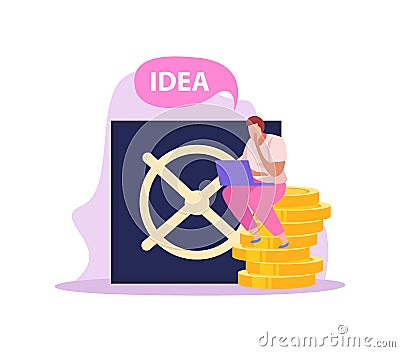 Crowdfunding Flat Icon Vector Illustration