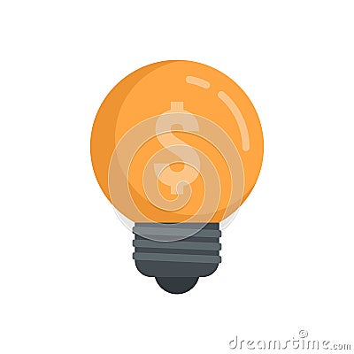 Crowdfunding idea bulb icon flat isolated vector Vector Illustration