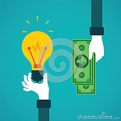 Crowdfunding or idea for money vector concept in flat style Vector Illustration